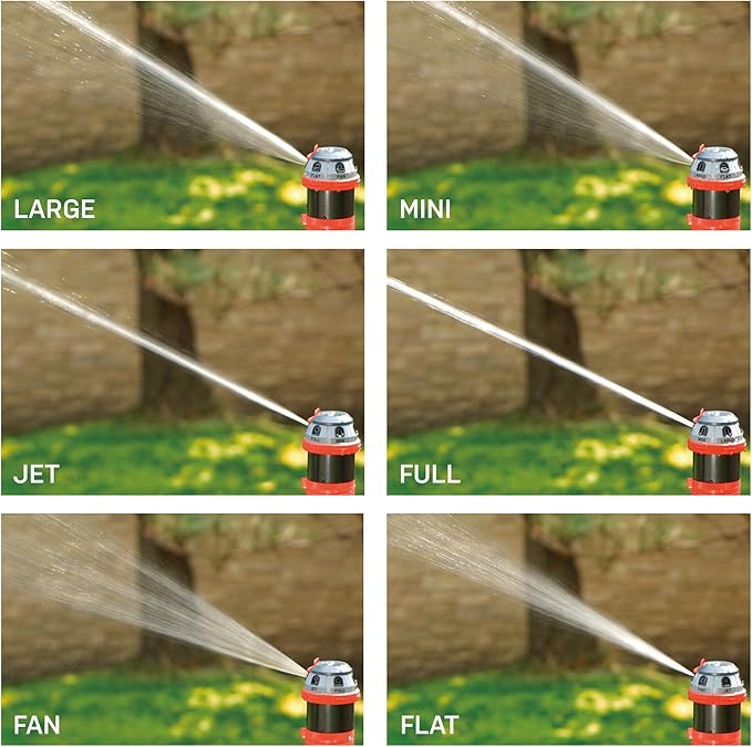 Eden 94122 Metal Adjustable 6-Pattern Sprinkler Bundle, Base, |Quick Connect Starter Set