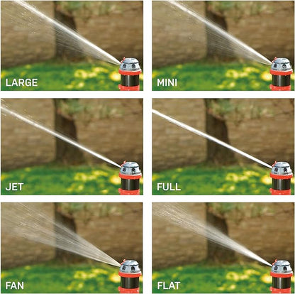 Eden 96122 6-Pattern Mobile Rotary Sprinkler Bundle with Melnor 65131AMZ Mini Oscillator Sprinkler, Waters Up to 80 ft. Diameter