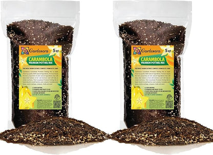 GARDENERA Premium Carambola Potting Soil Mix - Perfect Balance of Nutrients, Drainage, and Aeration for Thriving Starfruit Trees - 10 Quart