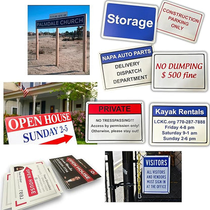 Custom Signs Outdoor Metal for Home Office Business, Personalized, Door, Porch, Delivery, Man Cave, Shop, Garage, Street. For Outside or Inside Use. Our Metal Signs Are UV Printed Solid Aluminum (10x7 inches, Header Box)