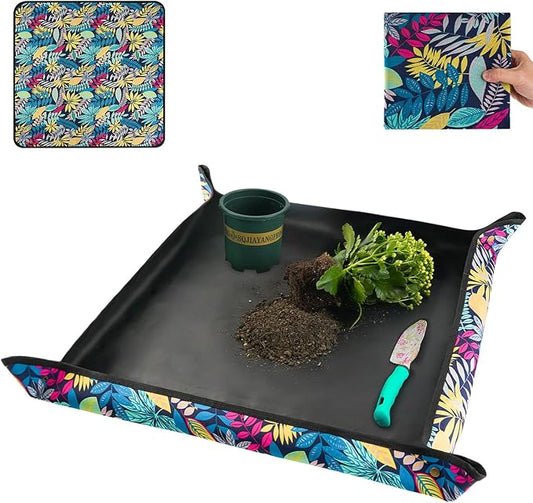 Waterproof Potting Mat for Indoor Plant Transplanting and Dirt Control, Gardenig Gifts for Women, Repotting Mat Succulent Gardening Mat 29.5"x29.5"