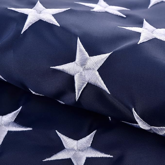 American Flag 5x8 FT, US Flag USA High Wind with Embroidered Stars, Sewn Stripes, Brass Grommets, Durable USA Flag Outdoor Outside