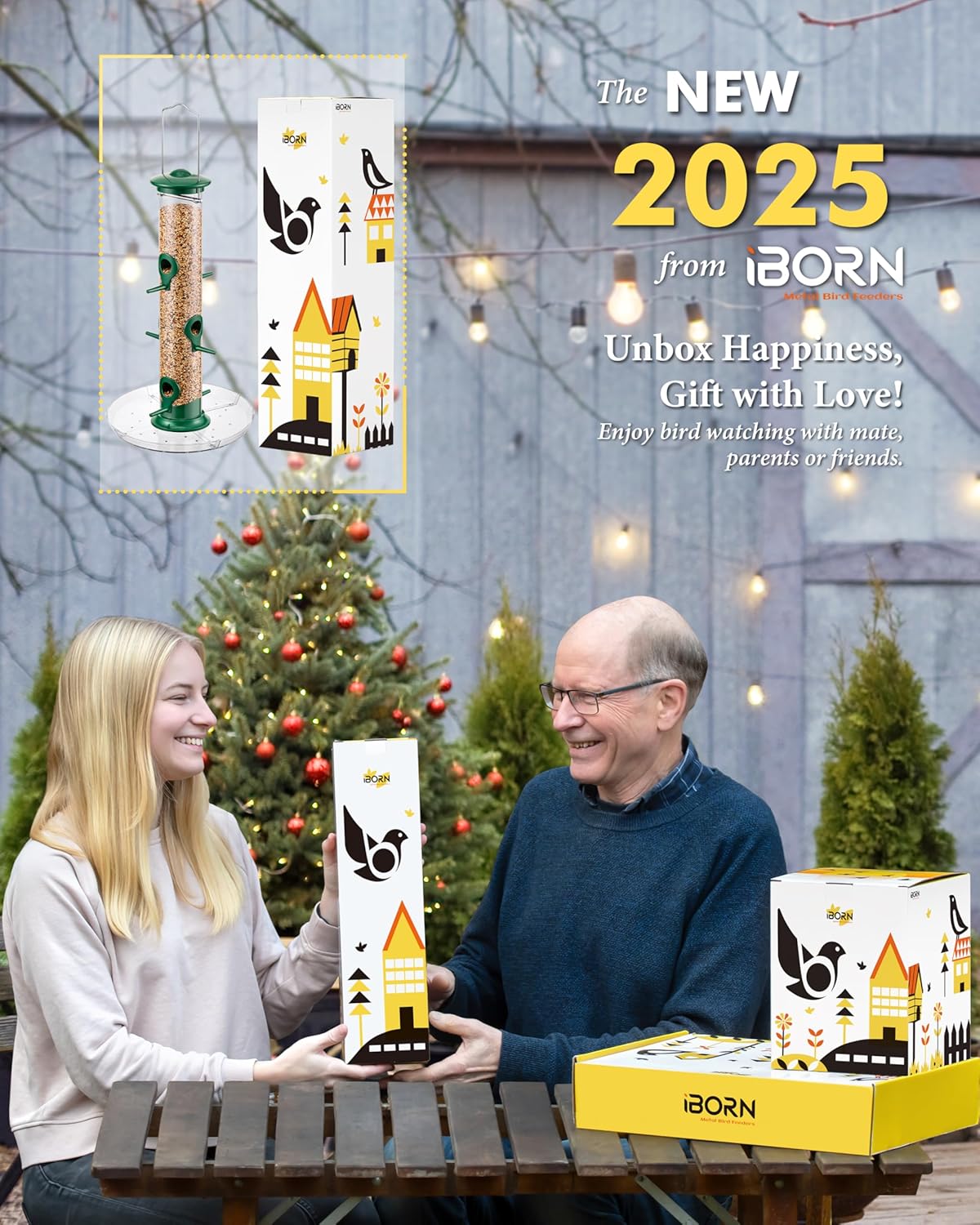 iBorn Bird Feeders Seed Catcher for Outside Hanging 6 Port Bird Feeder for Cardinal Birds Aluminium Metal,Green Finishing 14 Inch 6 Port (Seed is not Included)