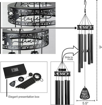 The Wind Chime CO Family Love Memorial Wind Chimes, Sympathy Wind Chimes Gift for The Loss of A Loved one, Home Decor Outdoor Garden, Soothing Melodic Tones.