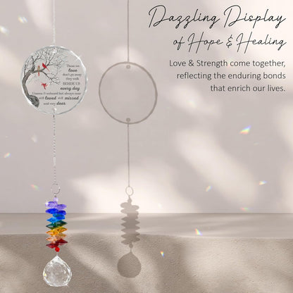 Memorial Suncatcher Sympathy Gift for Loss of Loved One - Crystal Rainbow Maker - Bereavement Keepsake - Hanging Crystal Decor - Suncatcher Ornament