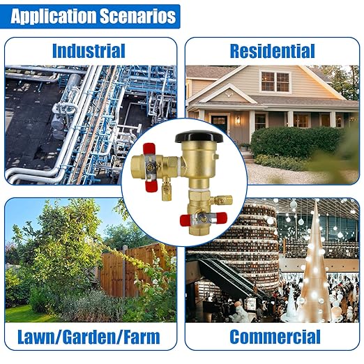 3/4" 720A Pressure Vacuum Breaker Assembly,Brass Irrigation Backflow Preventer Valve for Lawn Irrigation System, Garden Sprinkler, Outdoor Water Line, Anti-Siphon Protection MAX 400PSI