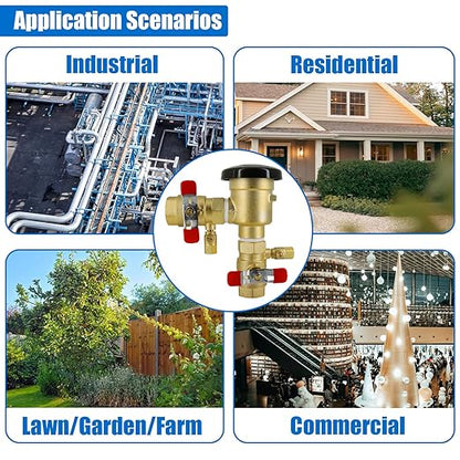 3/4" 720A Pressure Vacuum Breaker Assembly,Brass Irrigation Backflow Preventer Valve for Lawn Irrigation System, Garden Sprinkler, Outdoor Water Line, Anti-Siphon Protection MAX 400PSI