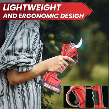 Electric Pruning Shears,1.6"Cordless Pruning Shears for Gardening,SK7 Blades,800W Brushless Motor,Battery Pruning Shears with 21V 2000mAh*2 Batteries,Ideal Dad's Gifts for Tree Trimming,Branch Cutter