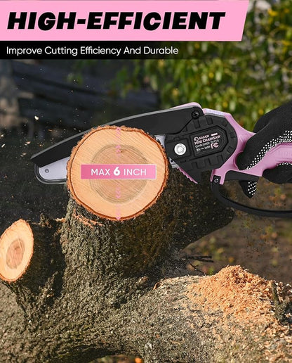 Saker Mini Chainsaw|6 Inch Chainsaws[2025 Upgraded]|Mini Cordless Electric Chain Saw|Small Handheld Portable Chain Saws Battery Powered Chain Saw for Tree Trimmer and Garden