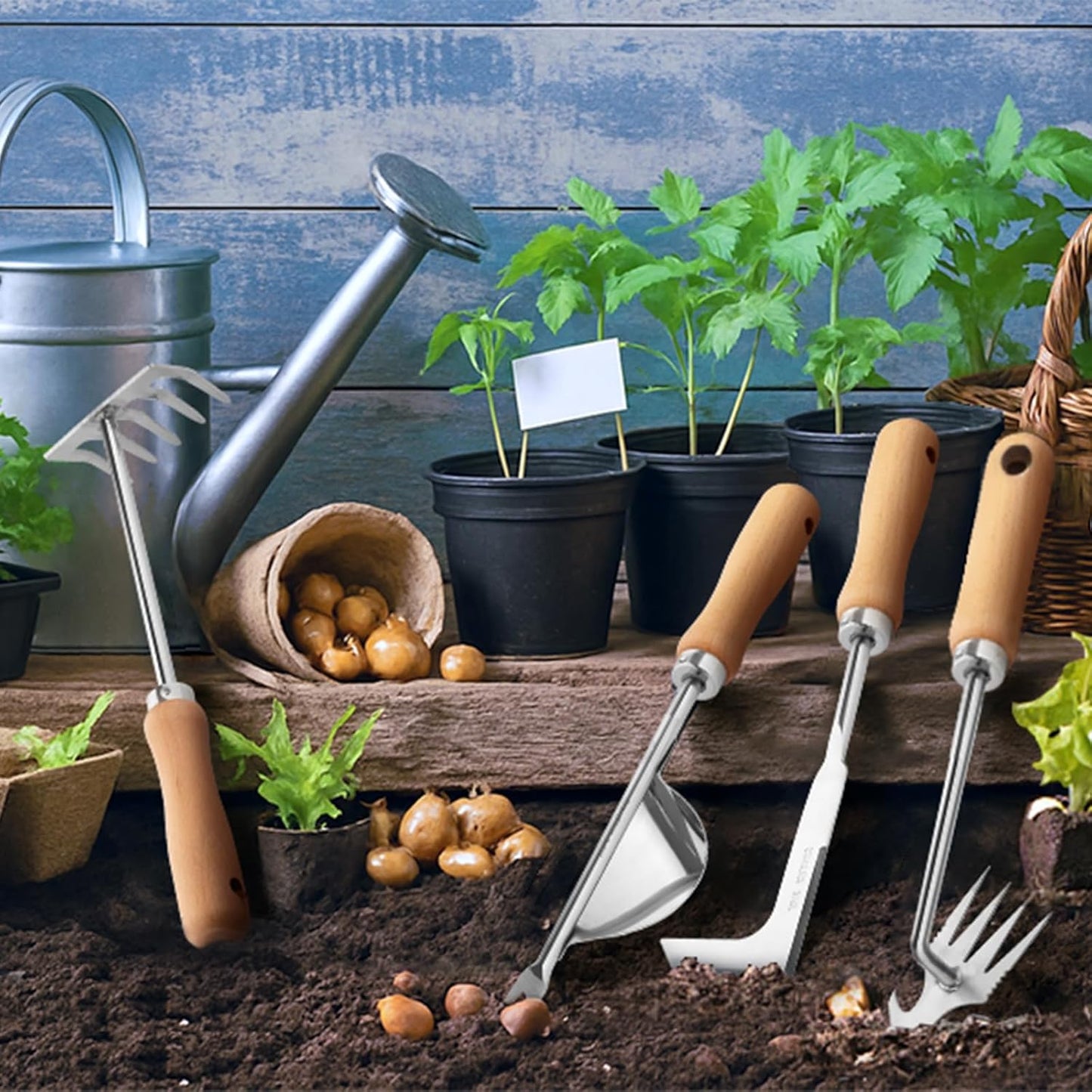 Hand Weeder Tool, 4 Pack Weed Puller Tool, Garden Stainless Steel Weeder Tool Hand Weeder Tool, Multi-Purpose Weed Remover Tool Weeding Tools for Garden Lawn Edger and Driveway