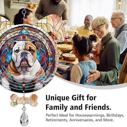 Bulldog Dog Ears Wind Spinner, Bulldog Wind Spinner Hanging for Yard and Garden