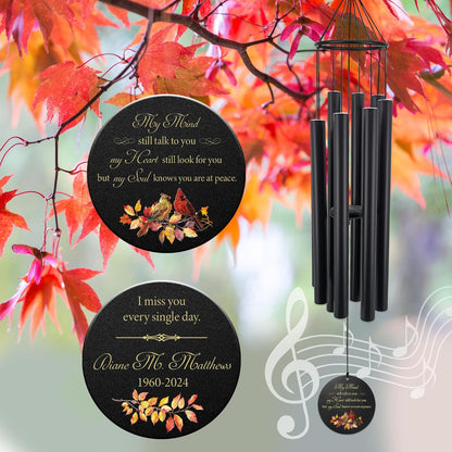 Personalized 36" Memorial Wind Chimes for Outside, Sympathy and Bereavement Gift for Loss of Loved One, A Thoughtful Remembrance of Mother, Father or Husband for Garden and Patio