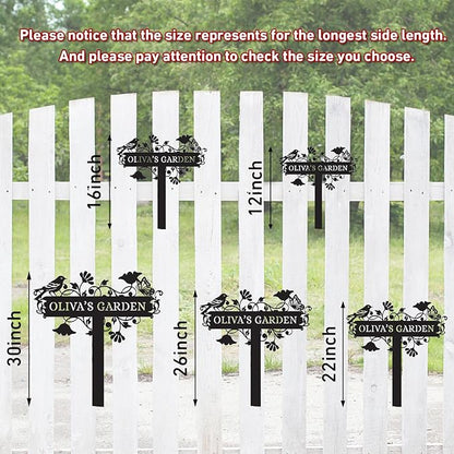 Metal Signs Customized | Personalized Garden Stake Metal Sign | Custom Metal Garden Sign | Personalized Garden Name Sign | Custom Sign Outdoor Metal | Gardening Decor Gifts for Gardeners