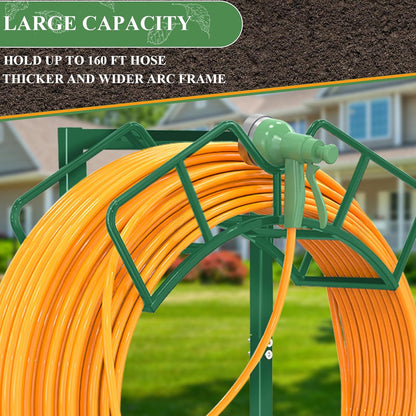 Super Stable Garden Hose Holder, Detachable Water Hose Holders Hose Storage Hold 160-Feet Hose, Water Hose Holder for Outside, Yard, Lawn, Farm (Green)
