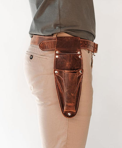 Hori Hori Leather Sheath Belt with Pruner and Scissor Pockets. Personalized Florist Tool Belt Leather, Gardening Belt with Pockets.
