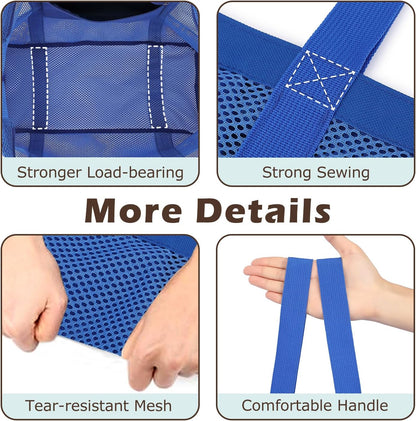 Mesh Beach Bag, Large Beach Tote with Zipper Pocket for Family Pool Bag for Toys & Vacation Essentials