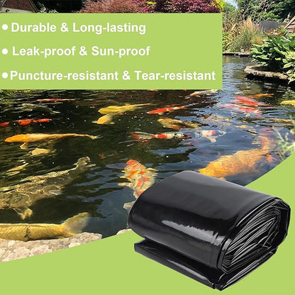 20 x 20 FT Pond Liner, 20 Mil Fish Pond Liner Pond HDPE Liner, Pond Liners for Outdoor Ponds, Koi Ponds, Garden Fountain, Waterfall