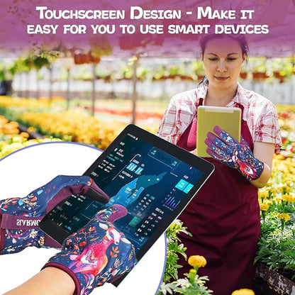 Leather-Gardening-Gloves for Women,Thorn-Proof Work-Gloves for Weeding,Digging,Planting,Pruning Yard garden Gloves