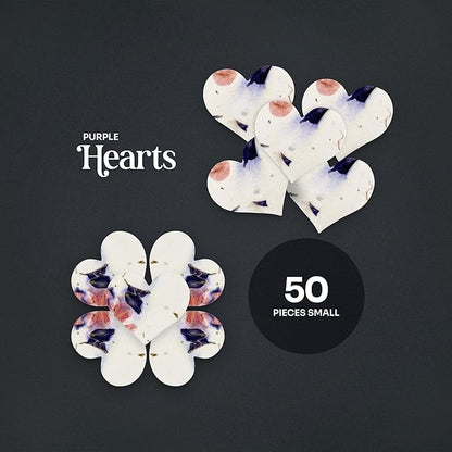 Heart Seed Paper – 50pcs Small Purple Plantable Wildflower, Writable & Plantable Gift for Moms, Plant Lover, & Teachers, Ideal for Weddings, Baby Shower, Memorial, & Celebrations