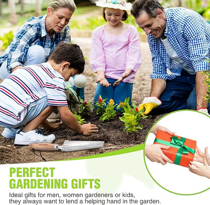 WORKPRO Garden Trowel with Wood Handle, Stainless Steel Narrow Hand Shovel, Multi- Use Flat Garden Trowel for Planting, Weeding, Transplanting, Digging, Small Weeding Knife for Gardening