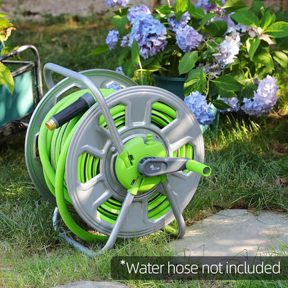 Metal YESTAR Water Hose Reel Cart,Hold 100 Ft of 5/8 Inch Hose,Portable Hose Reels for Outside.Storage and Watering