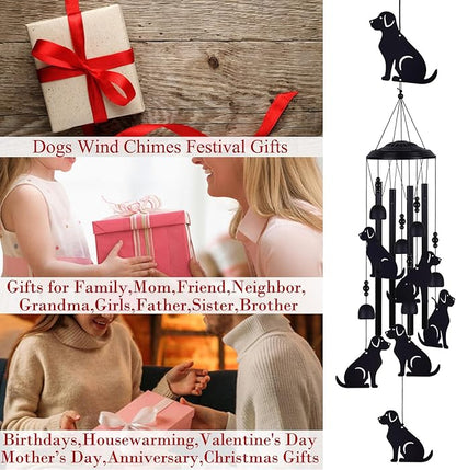 Dogs Wind Chimes Outdoor, Memorial Wind Chimes, Mobile Bells, Music Wind Catcher, Puppy Wind Chime for Home, Tree, Yard, Patio, Garden Decoration, Festival Gifts for Mom, Xmas Gifts for Dog Lovers