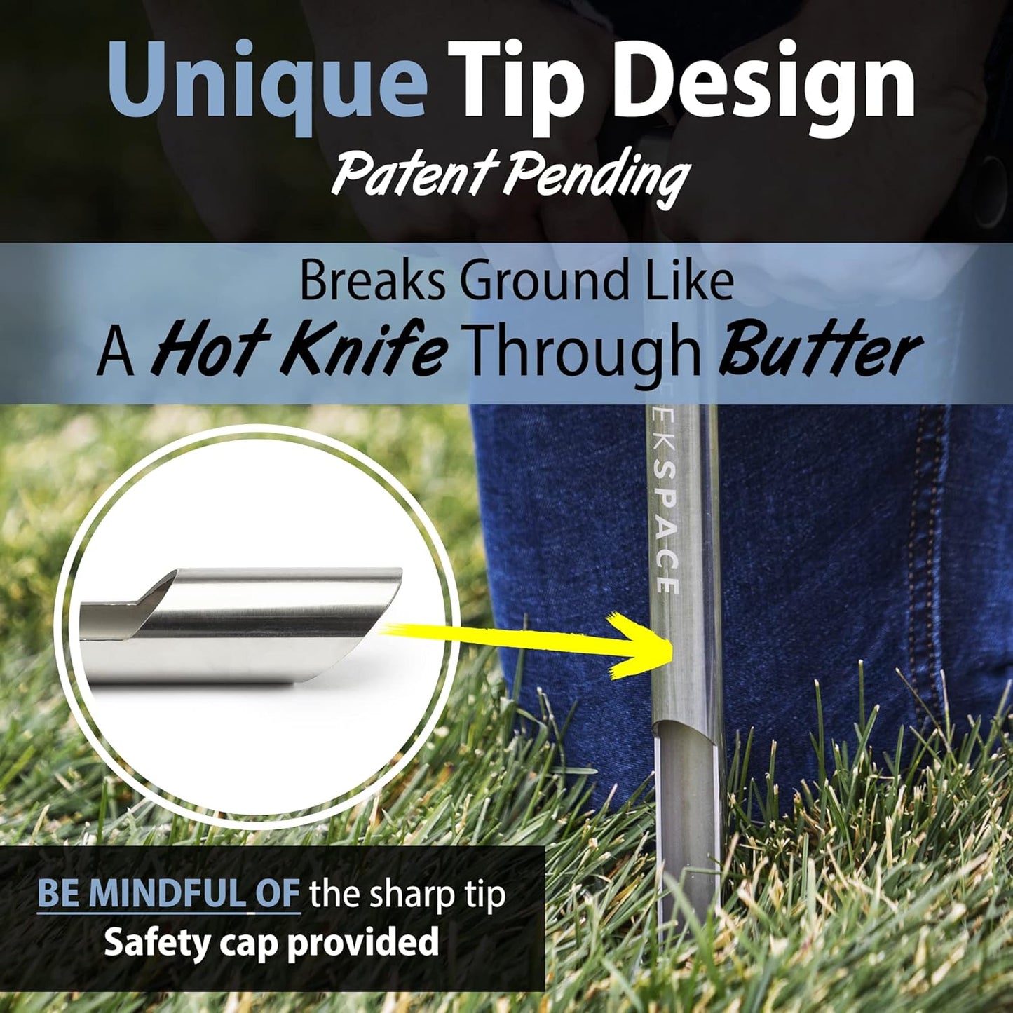 Soil Probe with Small Soil Sampler Bags. 20" Soil Sample Probe Rod. Patent Pending Ground Probe Design for Tidy Strata in Soil Test Sampling.