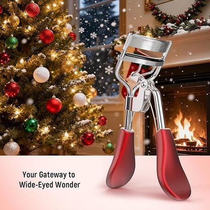 Kaasage Eyelash Curler for Lift and Curl, Professional Stainless Steel Makeup Eyelash Tool with Ergonomic Handle & 6 Replacement Pads for Long-Lasting Results