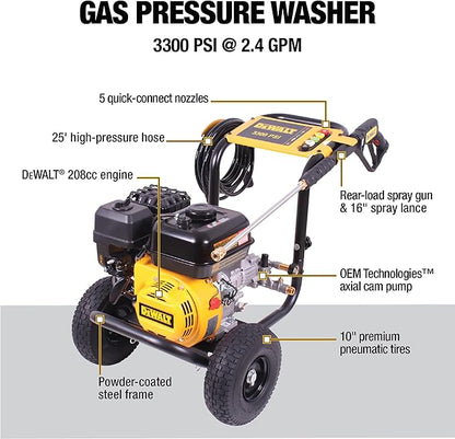 Dewalt 61147S 3300 PSI 2.4 GPM Gas Cold Water Pressure Washer