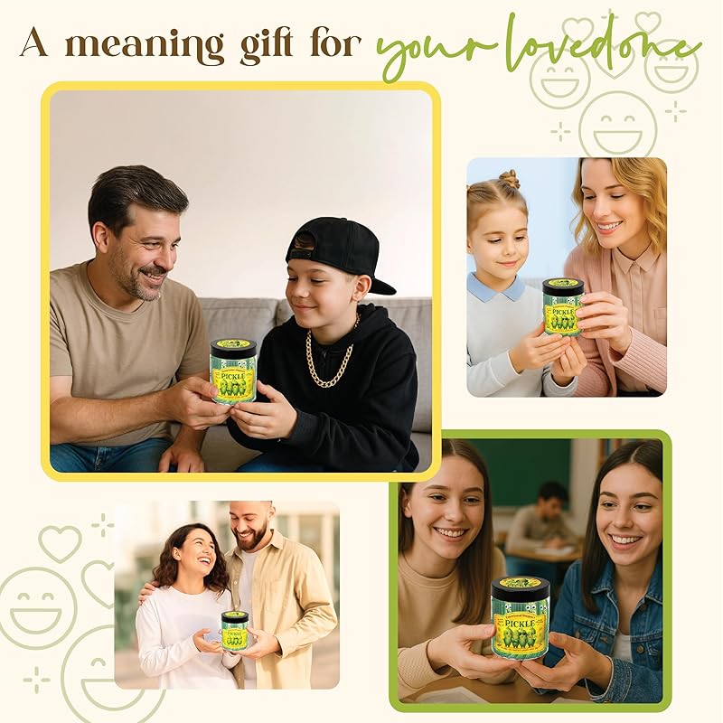 Positive Pickle Cards - Crochet Jar, Affirmation Cards For Women - Teens, Pickle Gifts, Emotional Support Crochet, Gifts For Women, Teens, Friends