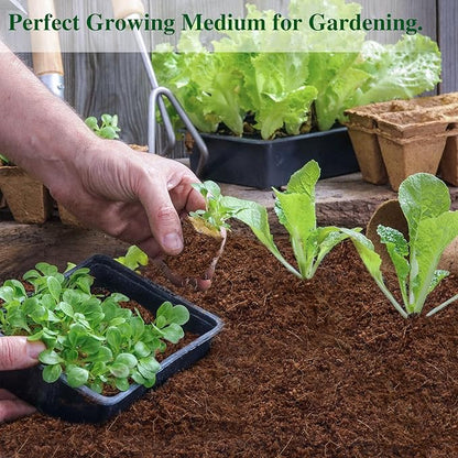 ZeeDix 10 Pack Coconut Coir Bricks, 100% Organic Compressed Coco Coir Brick Seed Starter Potting Soil for Plants, Premium Coconut Fiber Substrate with Low EC & pH Balance for Gardening Flower Herbs