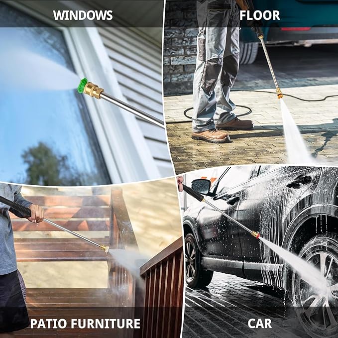 PowerSmart DB1002 2600 PSI Electric Pressure Washer with Induction Brushless Motor,3.0 GPM High Pressure Cleaner, 5 Nozzles, 8” Wheels, Detergent Tank, for Car, Patio, Fence, Driveway Cleaning