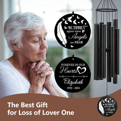Personalized 36" Memorial Wind Chimes, Bereavement Gift to Honor a Loved One's Remembrance, Sympathy Gift for Loss of Mother Father Husband, for Outdoor Garden