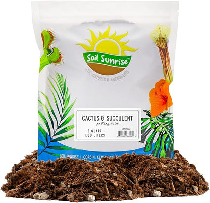 Cactus and Succulent Potting Mix (2 Quarts), Special Blend-Fast Draining and Desert-Style Gritty