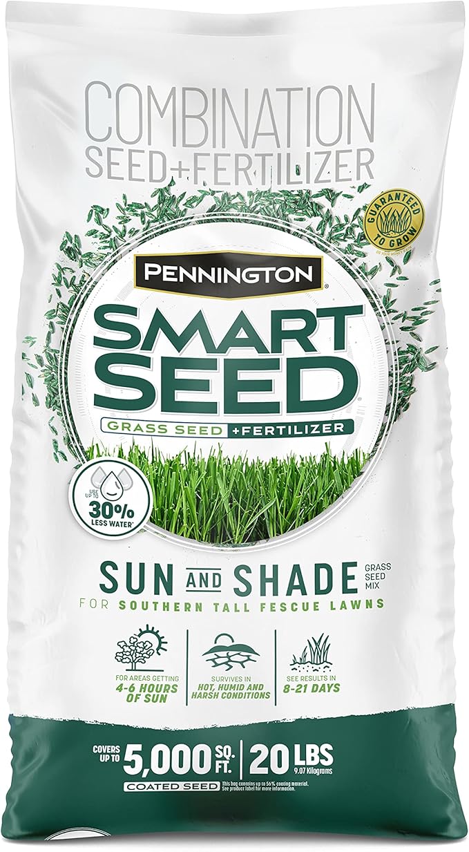 Pennington Smart Seed Sun and Shade Tall Fescue Grass Seed Mix for Southern Lawns 20 lb
