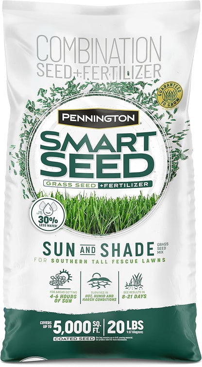 Pennington Smart Seed Sun and Shade Tall Fescue Grass Seed Mix for Southern Lawns 20 lb
