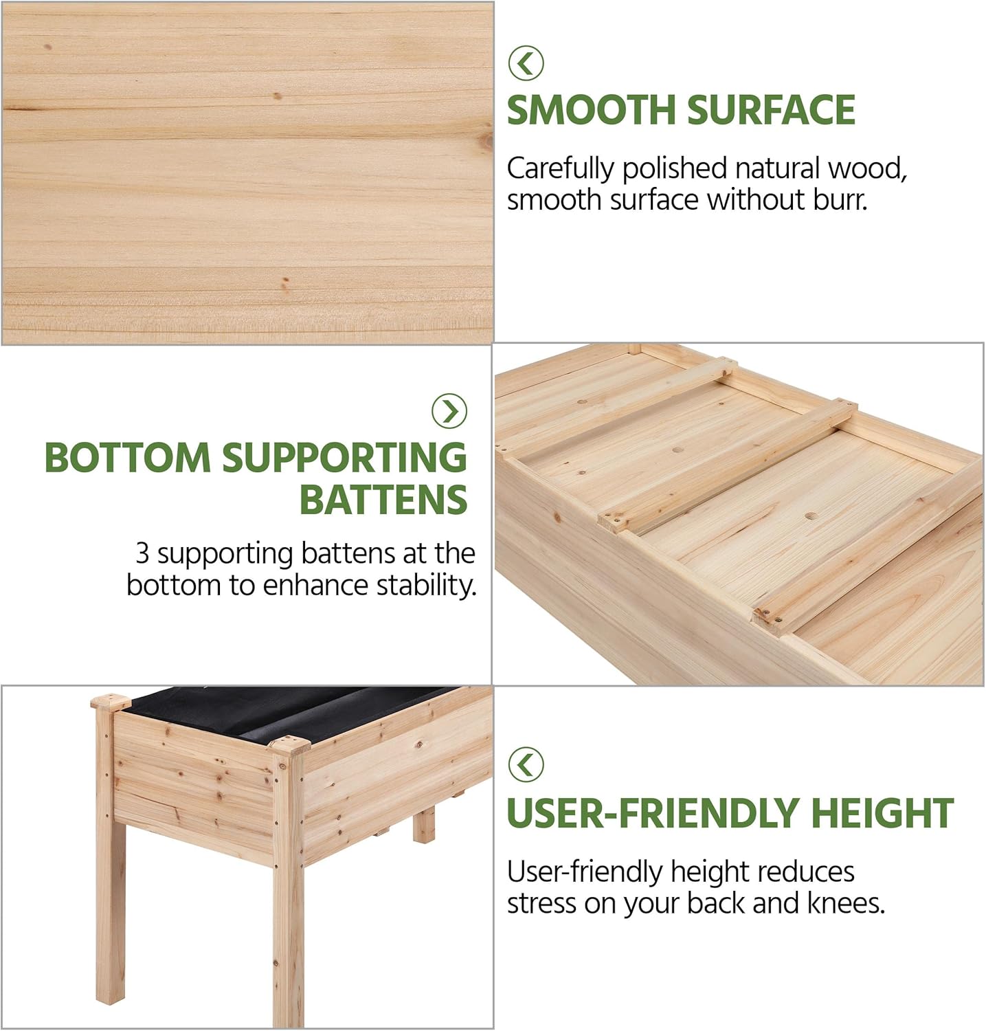 Yaheetech 2pcs Raised Garden Bed 48x24x30in Elevated Wooden Horticulture Planter Box with Legs Standing Growing Bed for Gardening/Backyard/Patio/Balcony, Wood