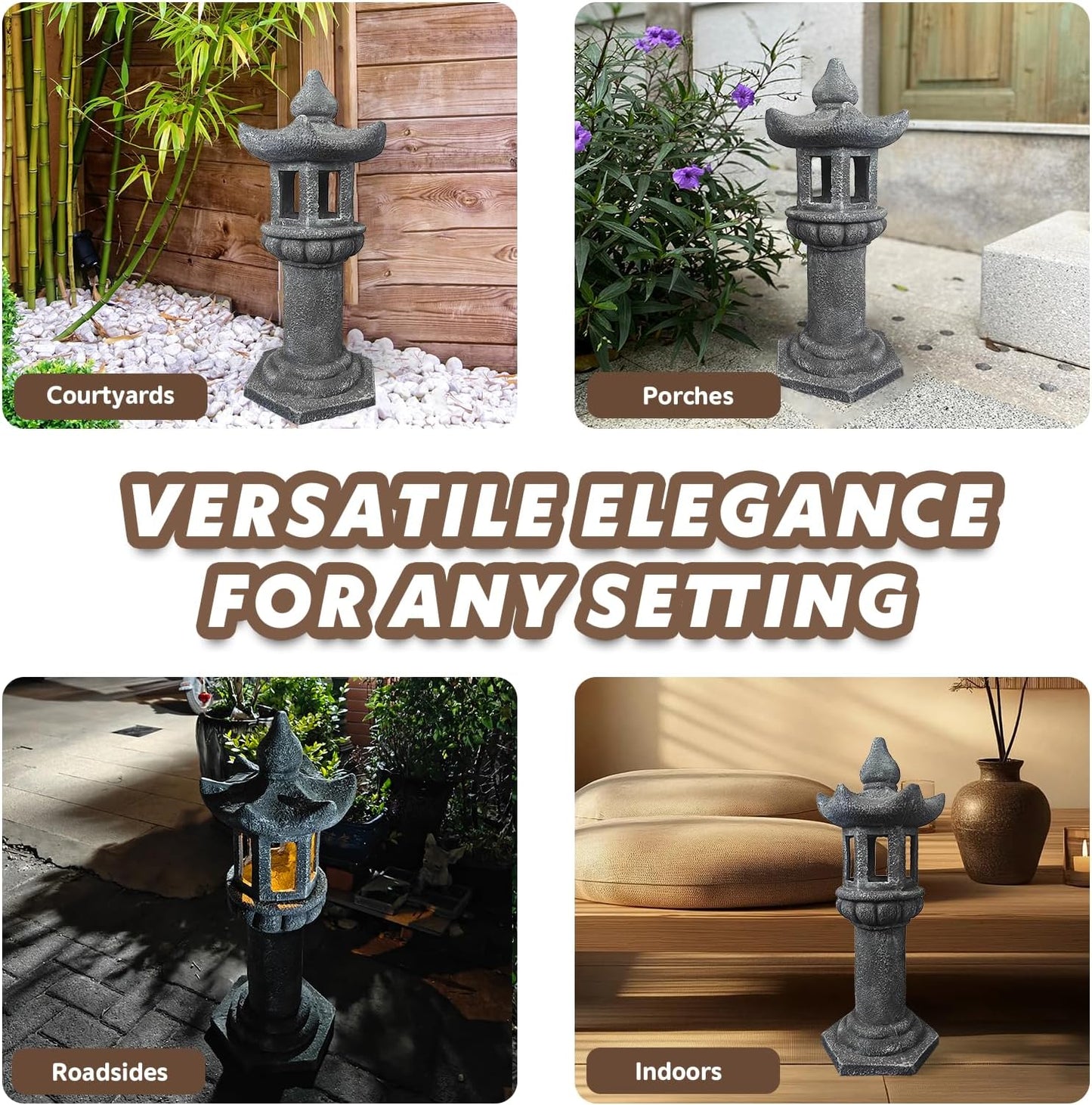 Solar-Powered Pagoda Lamp