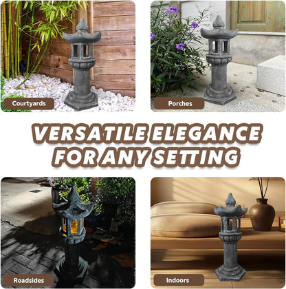 Solar-Powered Pagoda Lamp