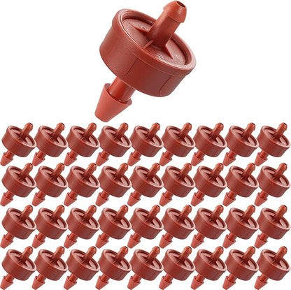 200Pcs 2GPH Pressure Compensating Irrigation Spot Drippers,Constant Flow Barb Outlet Watering Dripper Emitters Heads Parts for 1/4 Inch Watering Tubing Line for Garden Pots Plant Irrigation Systems
