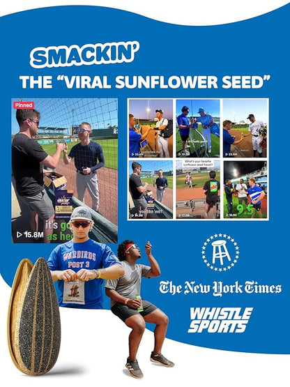 SMACKIN' Sunflower Seeds, No Salty Burn, Roasted Jumbo Small-Batch, American Made - 10 Flavor Variety. 1.5oz bags (10 Bags)