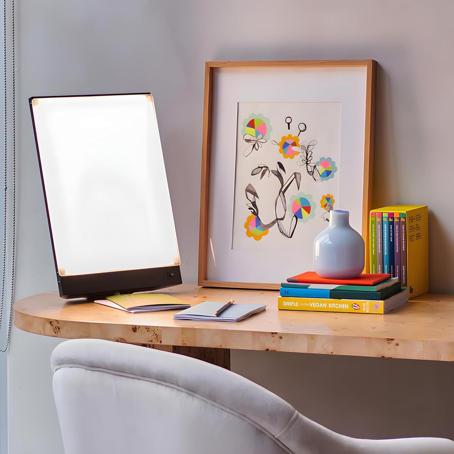 Northern Light Technologies Boxelite 10,000 Lux Bright Light Therapy Lamp – Full Spectrum UV-Free Sunlight Desk Lamp with Large Panel for Energy, Focus, and Alertness – Black