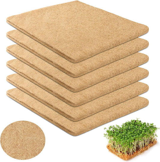 Legigo 6 Pack Jute Plant Grow Mat for Microgreens- 10" X 20" Hydroponic Grow Pads for 1020 Growing Trays, Hemp Fiber Mats Sprouting Pads Microgreens Growing Kit for Indoor Organic Wheatgrass Sprouts