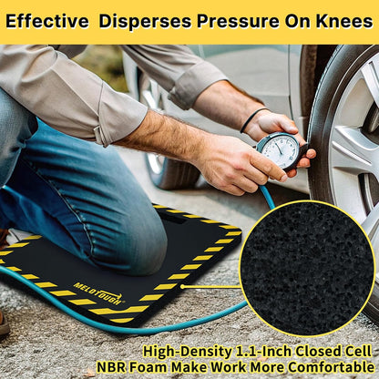 MELOTOUGH Kneeling Pads for Work, Soft Foam Kneeling pad for Gardening, Auto-Repair, Cleaning, Flooring, Water Resistant, Shock Absorption, 18"x14"x1.1" (Black)