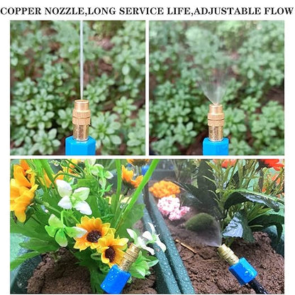 Atomizing kit,360 Degree Adjustable Copper Sprayer atomizing System,5/8mm(ID/OD) trubing Watering Plant Devices Nozzle Emitters Sprinkler Pneumatic Fittings Connection. (9)