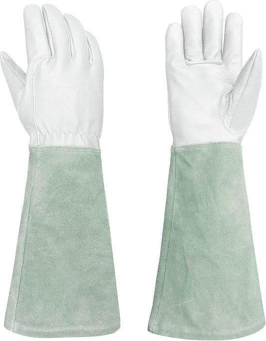 Rose Pruning Gloves Thorn Resistant, Embroidery Gardening Gloves with Extra Long Forearm Protection