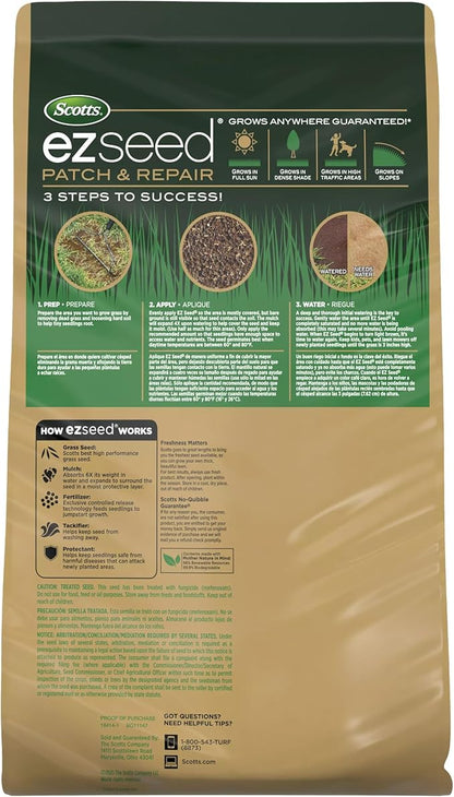 Scotts EZ Seed Patch & Repair Southern Gold Blend for Tall Fescue Lawns, Mulch, Grass Seed and Fertilizer for Bare Spots and Repair, Bred for The South, 10 lbs.