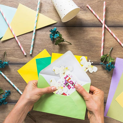 Wildflower Seed Paper - Set of 24 Yellow Bee-Shaped with Envelopes and Planting Instruction, Writable & Plantable Gift for Moms and Plant Lovers, Ideal for Weddings, & Baby Showers