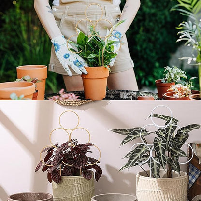 Trellis for Potted Plant Trellis Indoor, Stackable Indoor Trellis for Climbing Plants Support, 3 Pack Small Metal House Plant Trellis for Garden Vines, Flower and Christmas Tree