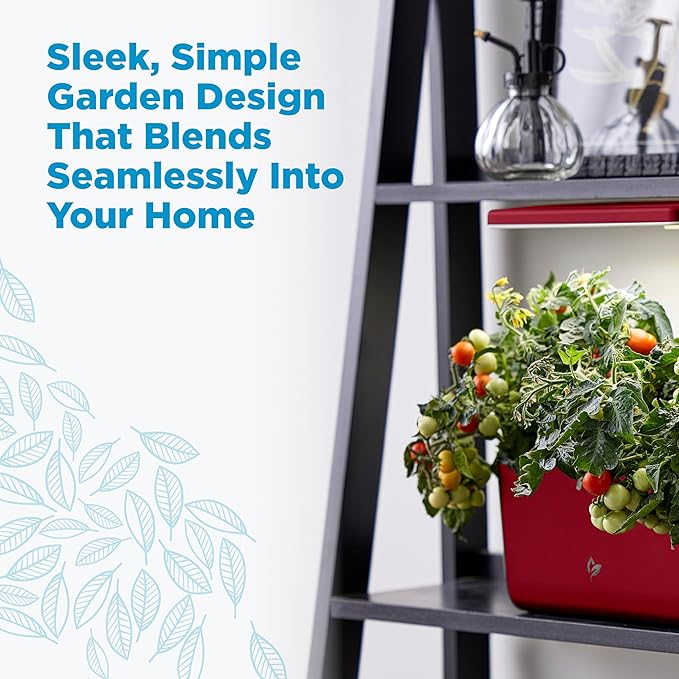 AeroGarden Harvest Lite, Indoor Garden Hydroponic System with LED Grow Light, Holds up to 6 AeroGarden Pods, Cherry Red